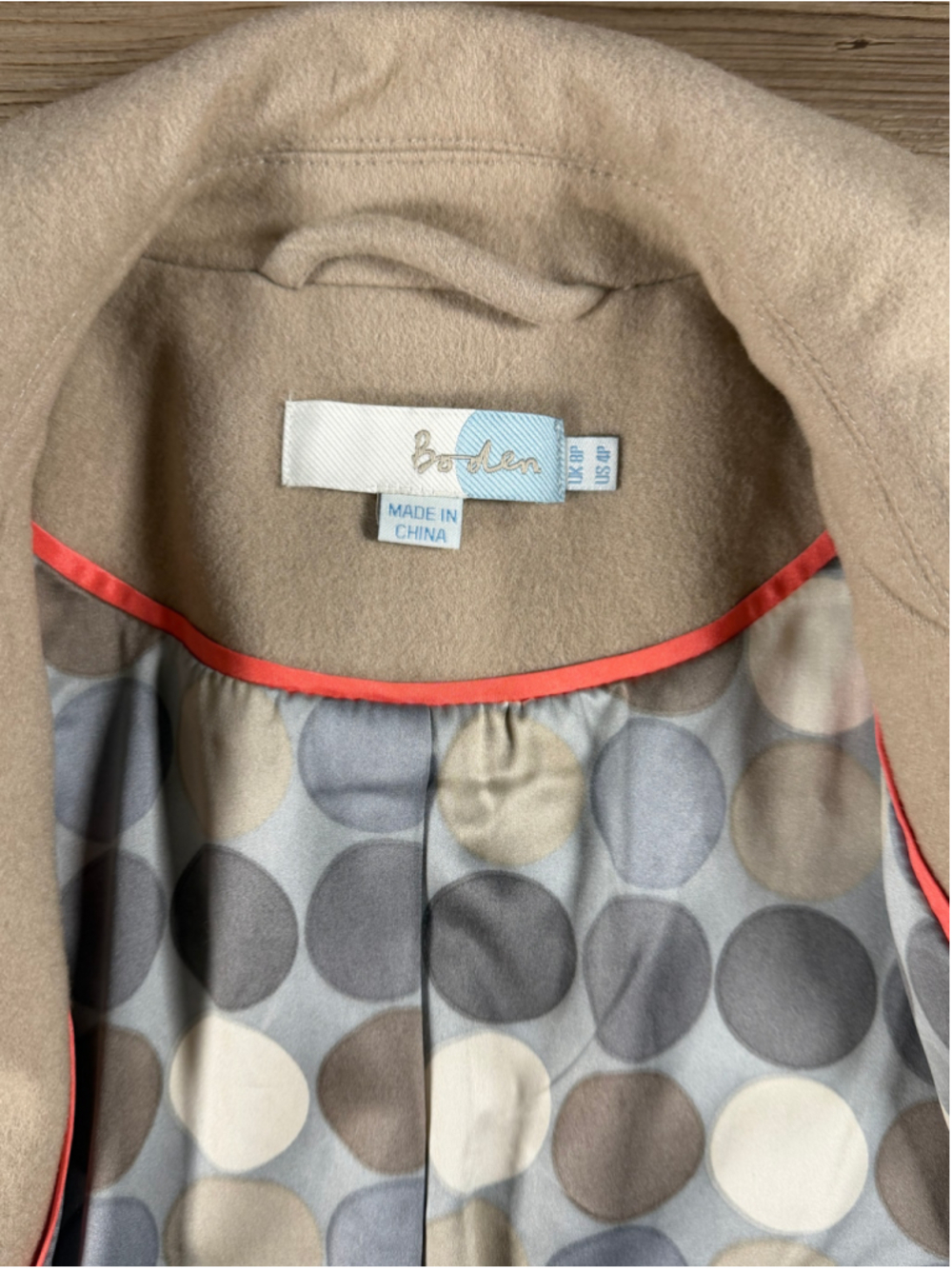 cream wool-blend cropped jacket by Boden sz 4 - Picture 8 of 10